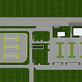 Modern Parking Lot Layout Design With Multiple Sections Green Areas And Road Access 3d model