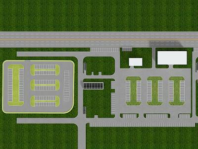 Modern Outdoor Parking Parking 3d model