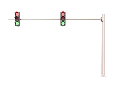 Public Traffic Lights Installation At Road Intersection For Traffic Control 3d model