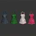 Colorful Kitchen Aprons with Polka Dots and Pockets in Blue Green White Red