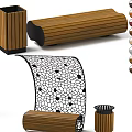 Modern Wooden Outdoor Chair Featuring Perforated Pattern Backrest And Various Colors