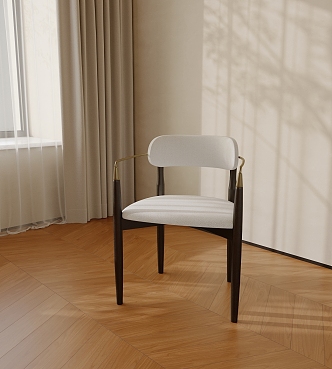 Light Luxury Dining Chair Single Chair 3d model