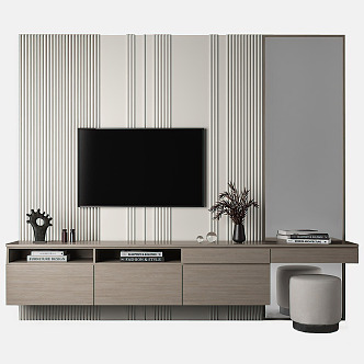 Modern TV background wall 3d model