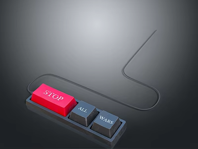 Electronic Control Device With Red Stop Button All Waves Buttons And Cable 3d model