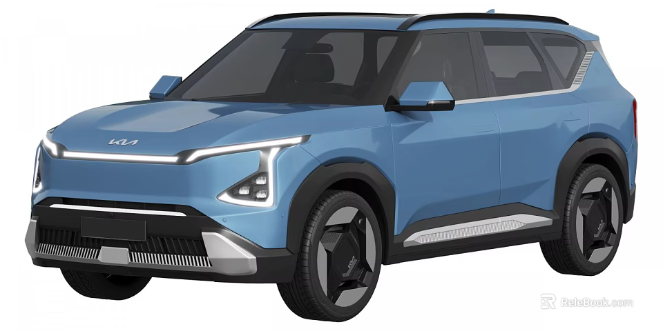 Blue SUV Car Exterior Design With Modern Features 3d model