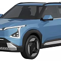 Blue SUV Car Exterior Design With Modern Features 3d model