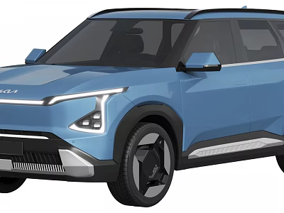 Blue SUV Car Exterior Design With Modern Features 3d model