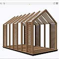 Wooden Pergola Outdoor Structure With Lattice Side Panels And Sloped Roof Design