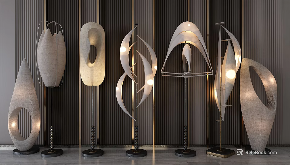 Artistic Modern Floor Lamps With Sculptural Design And Elegant Lighting For Home Decor 3d model 