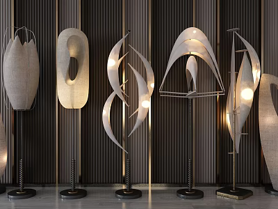 Artistic Modern Floor Lamps With Sculptural Design And Elegant Lighting For Home Decor 3d model