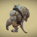 Muscular Dog Human Hybrid Character With Strong Physique Black Loincloth And Clawed Feet