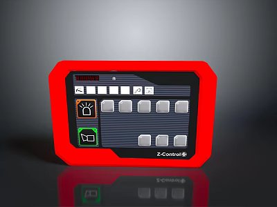Red Frame Z Control Panel With Display Screen And Function Buttons 3d model