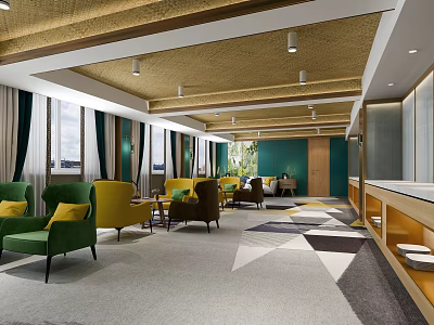 Modern Leisure Area Massage Rest Area 3d model