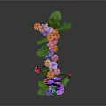 Colorful Decorative Plants With Various Flowers Green Leaves And Vibrant Shapes
