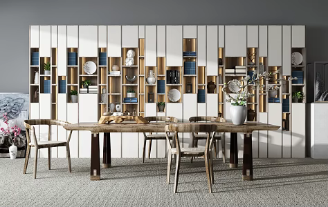 Light Luxury Bookcase 3d model