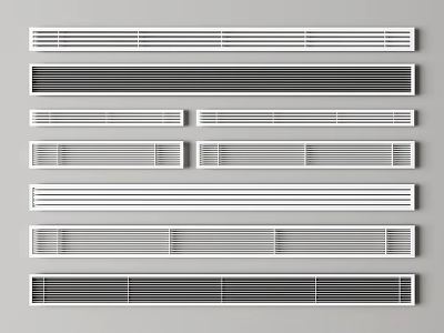 Modern Air Conditioner Vents With Various Grille Designs And Neutral Color Options For Home 3d model