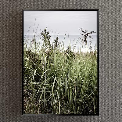 Botanical Painting With Coastal Grasses Ferns And Natural Greenery Artwork 3d model