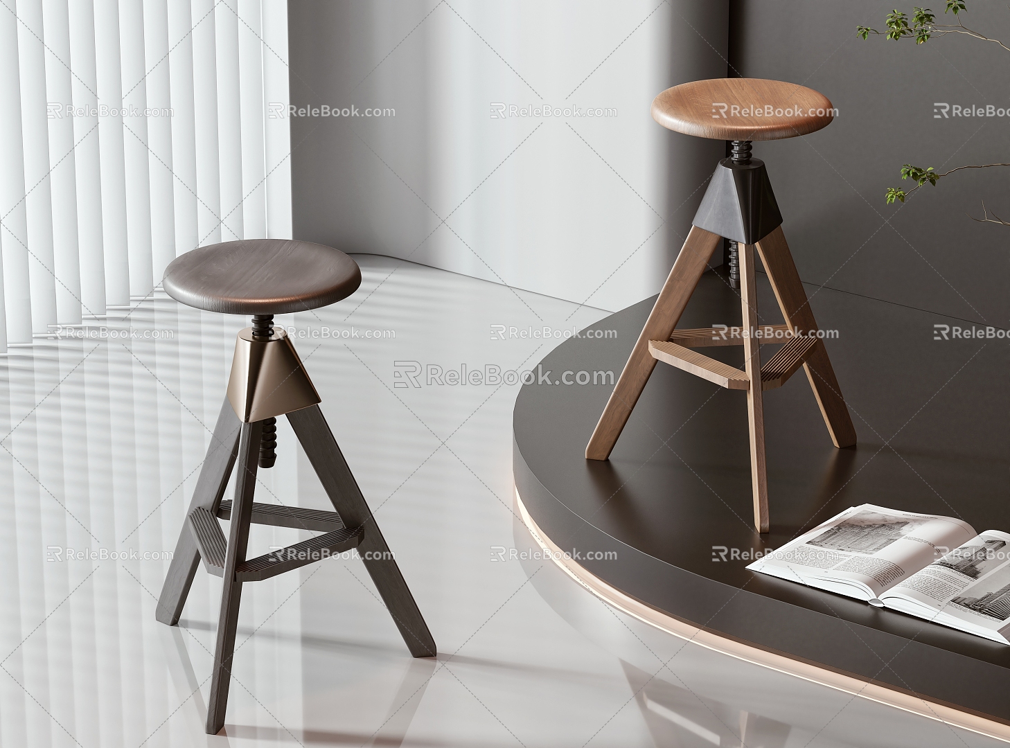 New Chinese Bar Stool 3d model