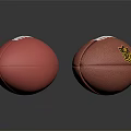 Red and Brown American Footballs With White Laces and NFL Logo