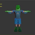 Cartoon Eagle Mascot In Blue Sports Uniform With Goggles And Outstretched Arms