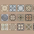 Diverse Decorative Floor Tiles With Intricate Patterns And Classic Styles 3d model