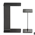 Modern Black Accent Table Design With Two Tiered Surfaces And Sleek Metal Base 3d model