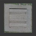 Wooden Outdoor Table With Attached Benches In Gravel Surface And Grass Edge Setting