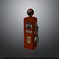 Vintage Red Gas Pump With GAS Sign Regular Label And Fuel Nozzle