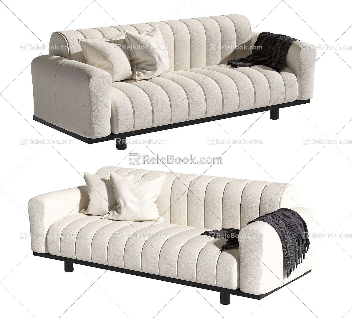 Modern double sofa 3d model