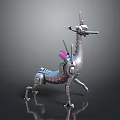 Futuristic Character Riding Shiny Metallic Cybernetic Dragon With Purple Accents And Dynamic Pose