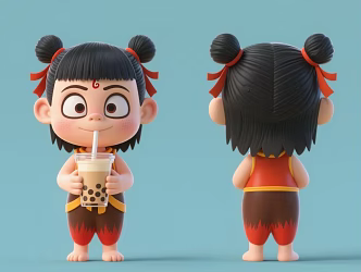 Which magic child made the sea magic child came into the world mythical figure 3d model