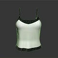 White Tank Top With Black Trim Sleeveless Design For Daily Wear
