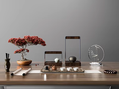New Chinese Tea Set Ornaments 3d model