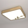 Modern Wooden Frame Ceiling Lights With Bird Decor In Different Shapes 3d model