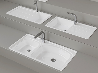 Bathroom basin integrated basin ceramic basin 3d model