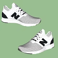 New Balance Modern White Athletic Sneakers With Black Accents Mesh Upper And Rubber Outsole