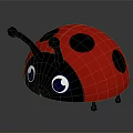 Cartoon Ladybug Character With Red Body Black Spots And Big Eyes