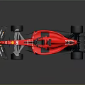 Red Ferrari Formula 1 Car Featuring Shell Kinder Sponsors And Aerodynamic Body