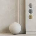 Spherical Decorative Components In Various Colors For Minimalist Modern Wall Design 3d model