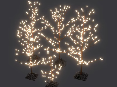 Beautiful Tree Shaped Decorative Lights with Warm White LED Bulbs for Home Garden Decoration 3d model
