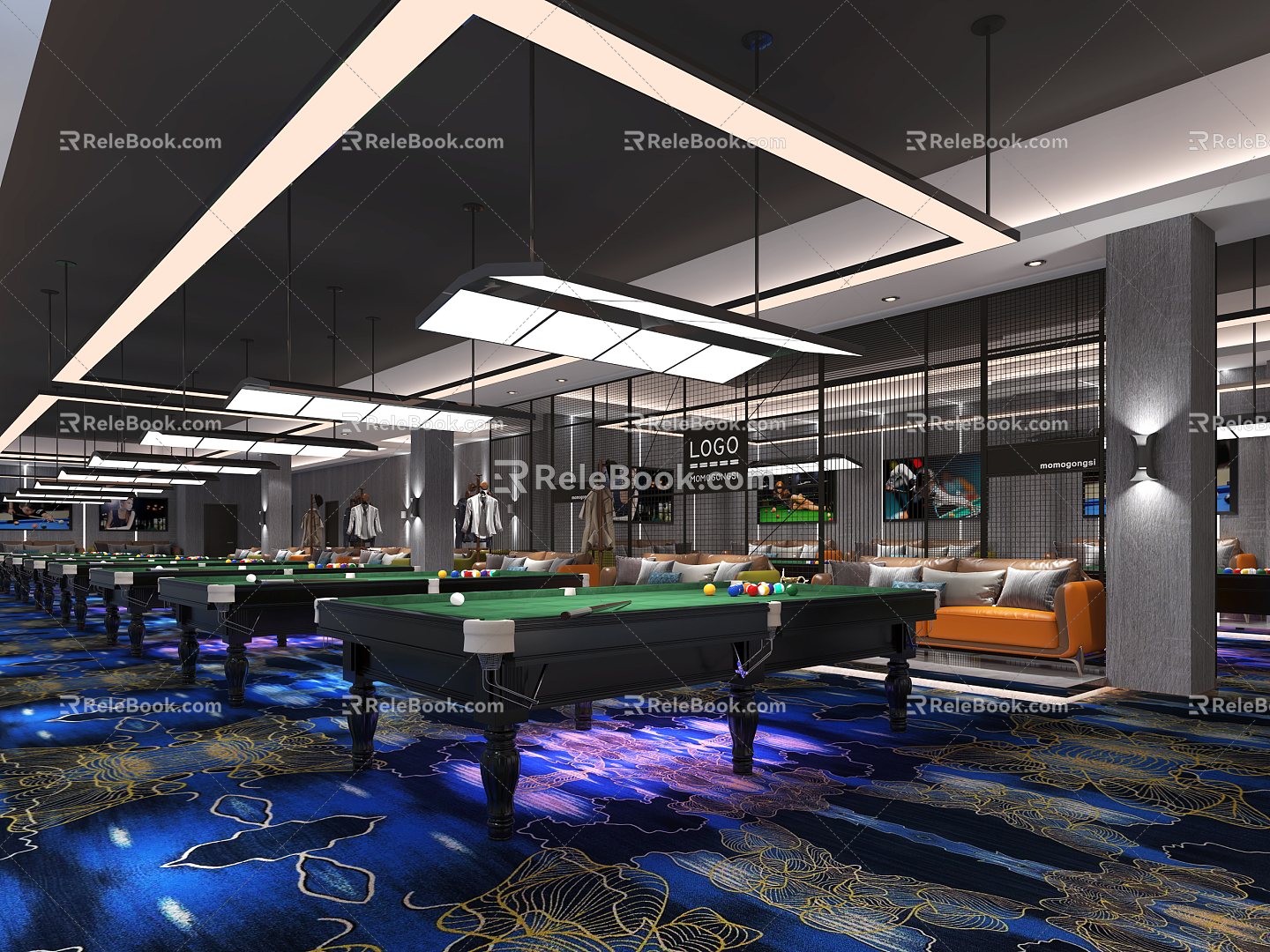 Modern Billiard Room 3d model