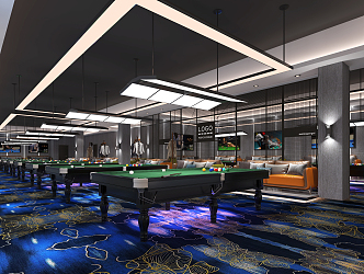 Modern Billiard Room 3d model