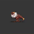Mythical Red Dragon Game Movie Character With White Mane And Fiery Lava Surroundings