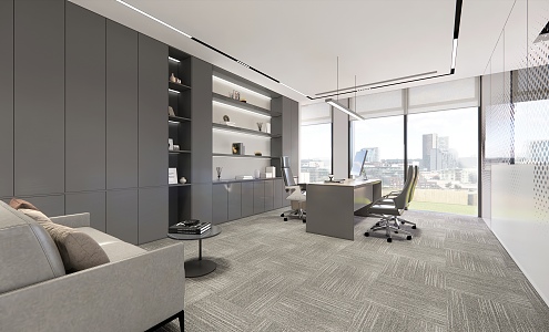 Modern Office Manager Room 3d model