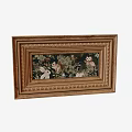 Wooden Photo Frame With Ornate Carved Border And Owl Flowers Leaves Design