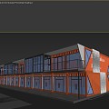 Container Building Exhibition Hall Building Appearance Commercial Space Industrial Wind Creative Container 3d model