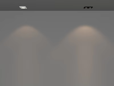 Ceiling Mounted Downlights And Spotlights Creating Soft Light Projections On Wall Surface 3d model