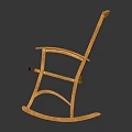 Wooden Rocking Chair With Woven Rattan Back Seat And Armrests Design