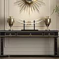 European Style End View Table End View Table Art Decoration Decorative Mirror 3d model