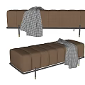 Modern Bed End Stool Fabric Bed End Stool 3d model